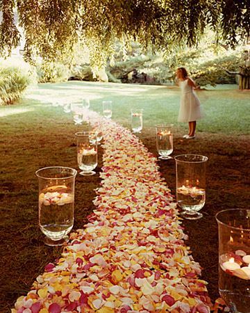  water and floating candles Image Courtesy of Martha Stewart Weddings